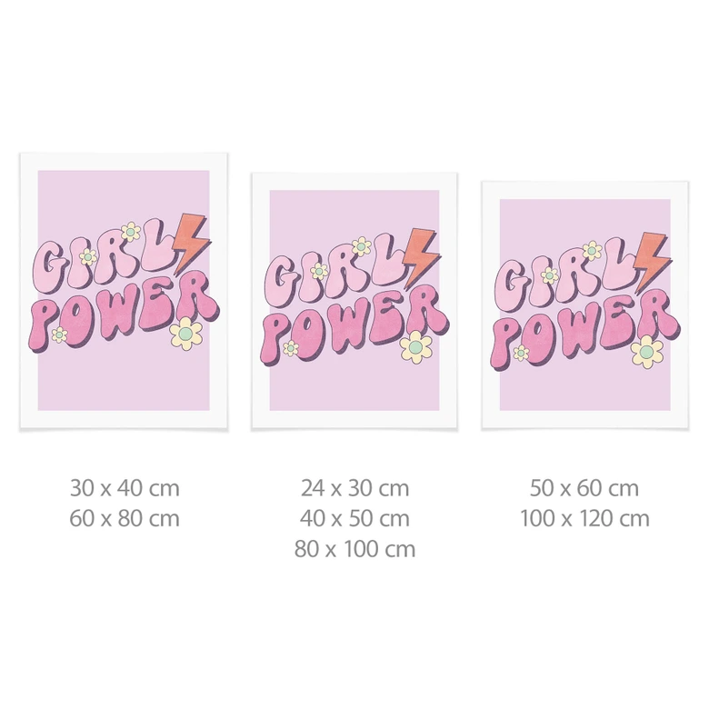 Typografie Poster Girl Power Retro Schriftzug Lila 