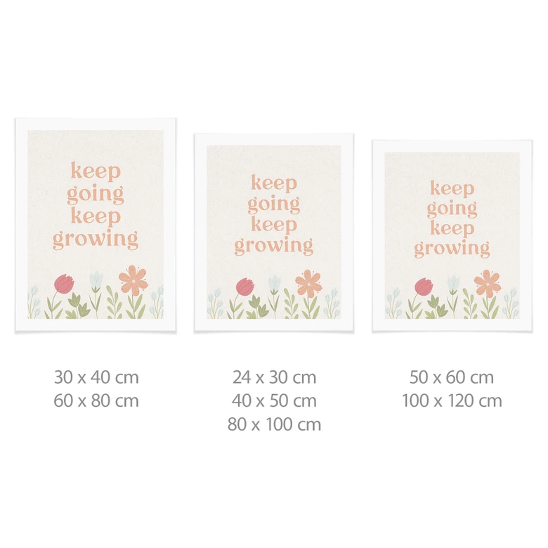 Poster Keep going keep growing | Mindset poster met motiverende slogan 