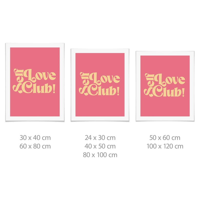 Poster Self Love Club Pink - Prints by Ayleen 