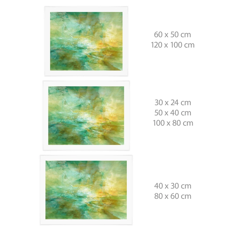Poster Abstrakter Horizont in Limettengrün - Schmucker 