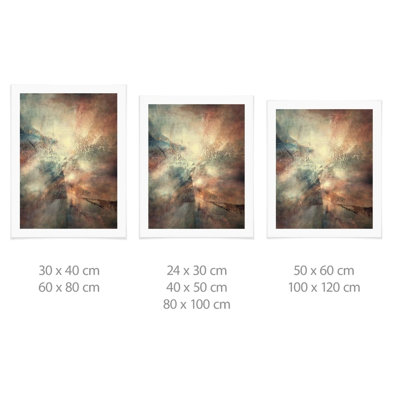 Poster Abstrakter Nebel im Goldlicht - Schmucker 