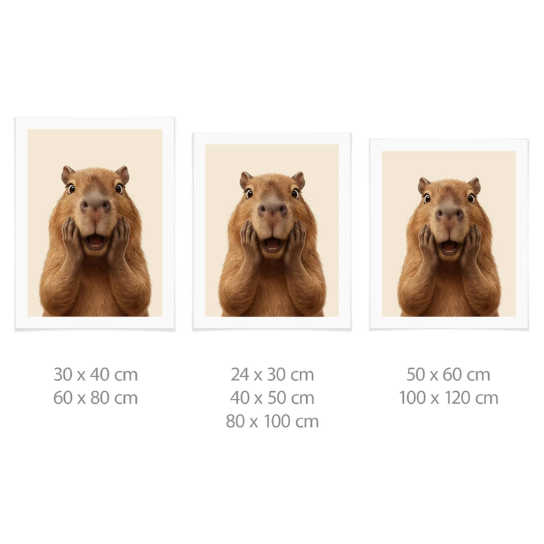 Poster Överraskad Capybara 