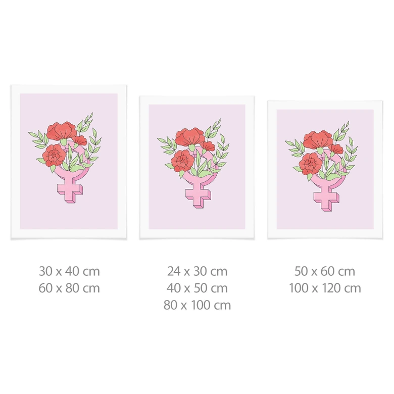 Poster Venuszeichen mit Blumen 