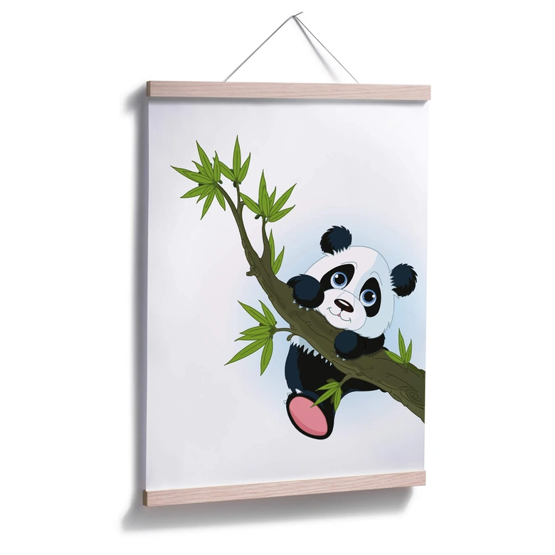 Poster Kletternder Panda 