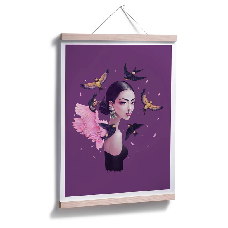 Poster Korenkova - Boho Girl 1 lila 