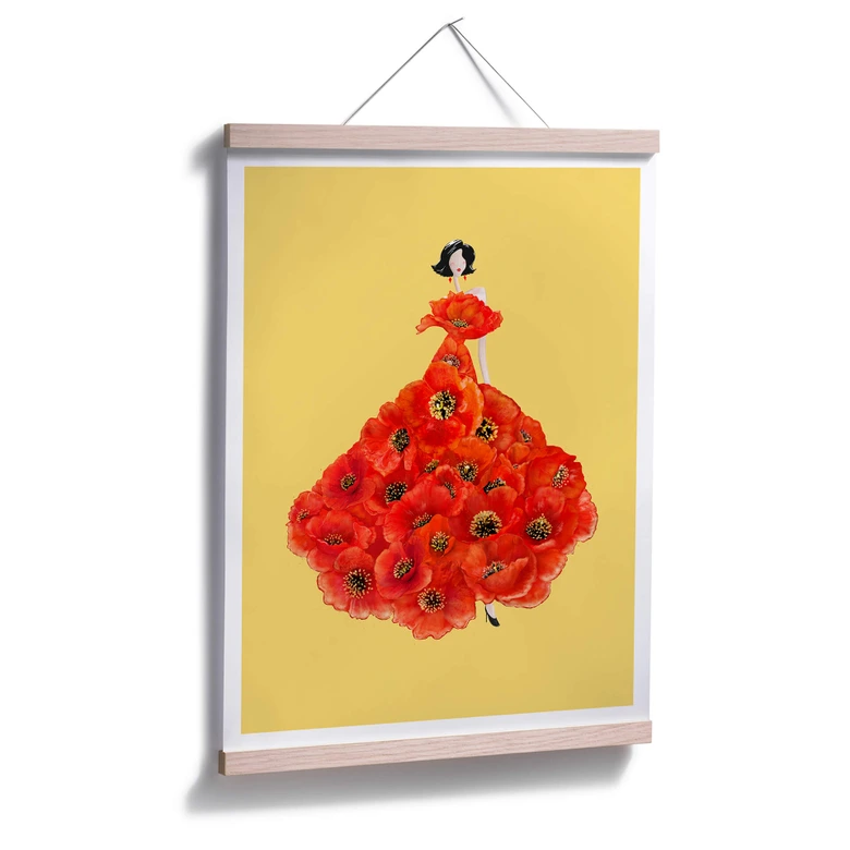 Póster Korenkova - Fashion Poppies amarillo 