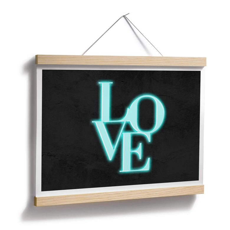 Poster LOVE Ecriture moderne - Lumière néon 