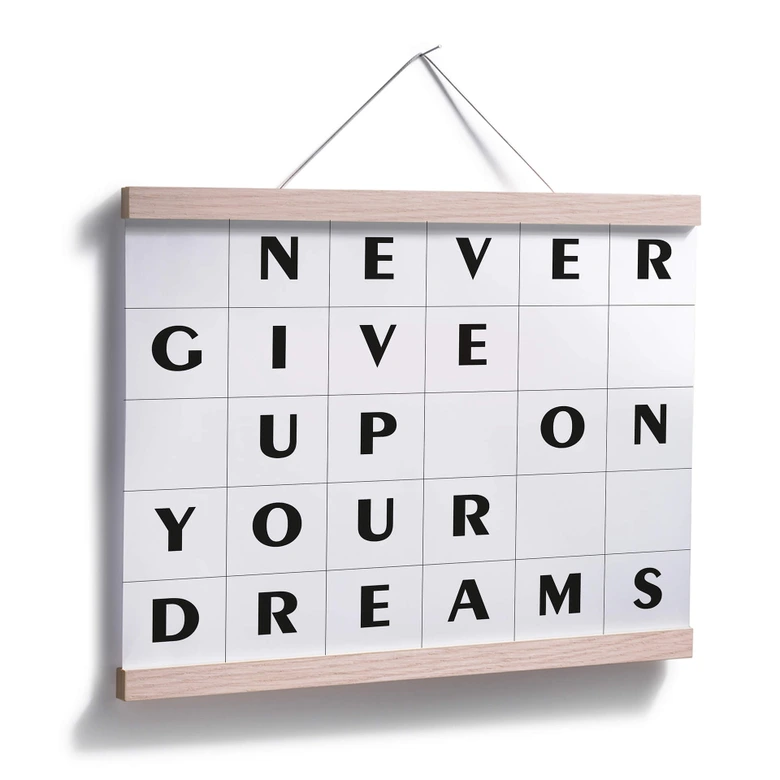 Poster mit Raster - Never give up on your dreams 