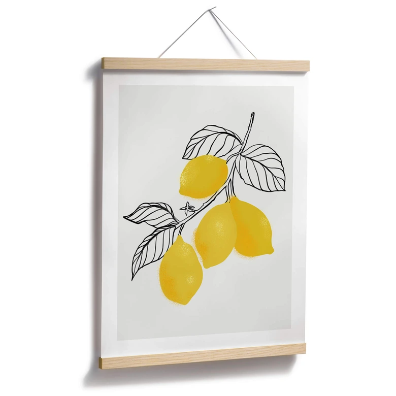 Poster Blursbyai - Illustration eines Zitronenzweiges 