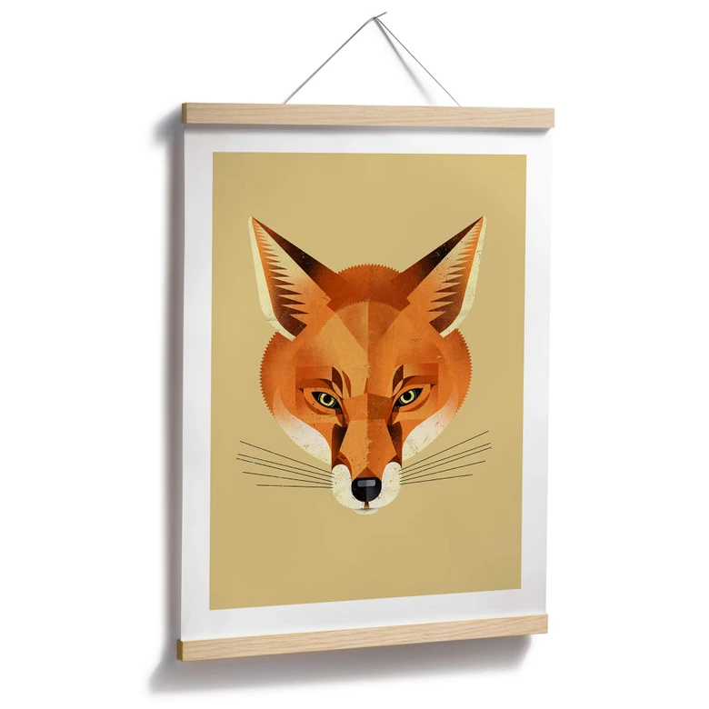 Poster mit Tier-Motiv - Fuchs - Braun 