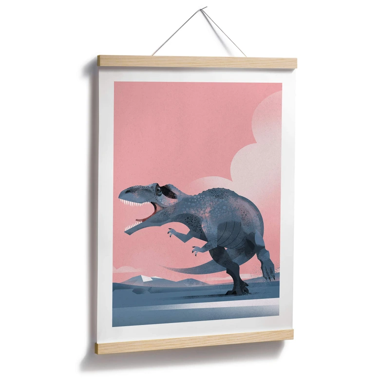 Poster Dinosaurier Giganotosaurus - Kinderposter - Braun 