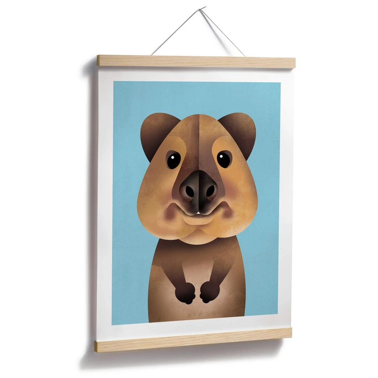 Kinderposter mit Tier-Motiv - Quokka - Braun 