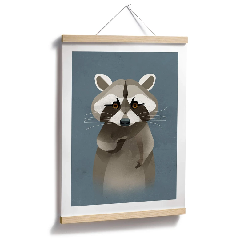 Poster Waschbär - Braun 