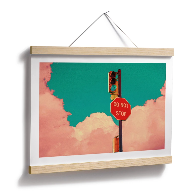 Poster Do Not Stop - Bord voor turquoise blauwe lucht - CosmoZach 