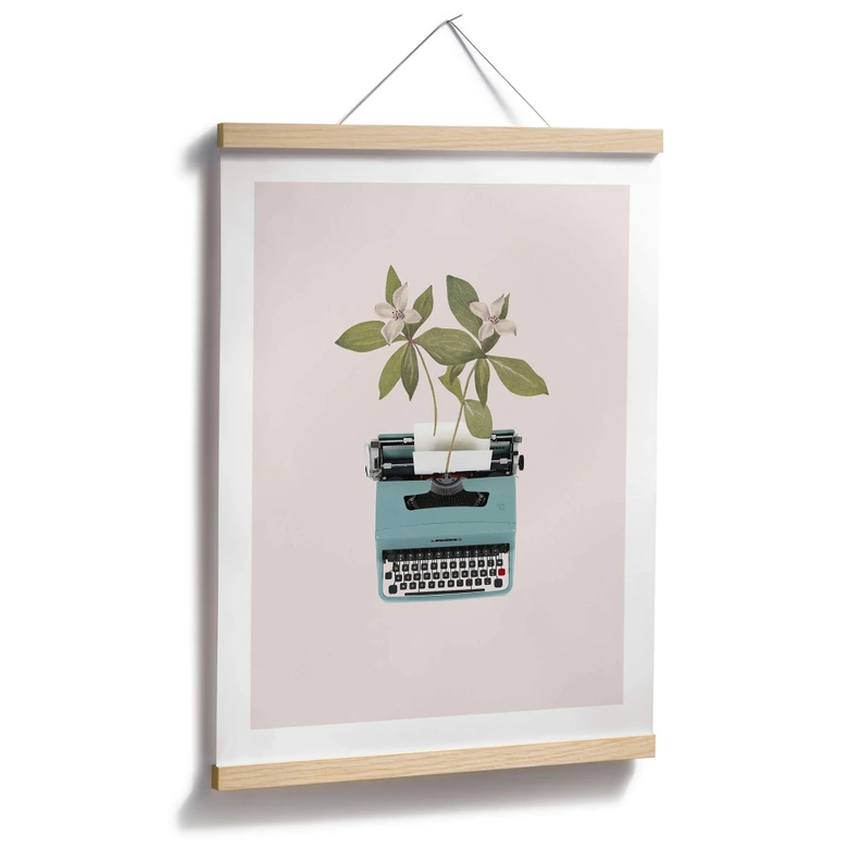 Poster Frida Floral Studio - Botanische Schreibmaschine 