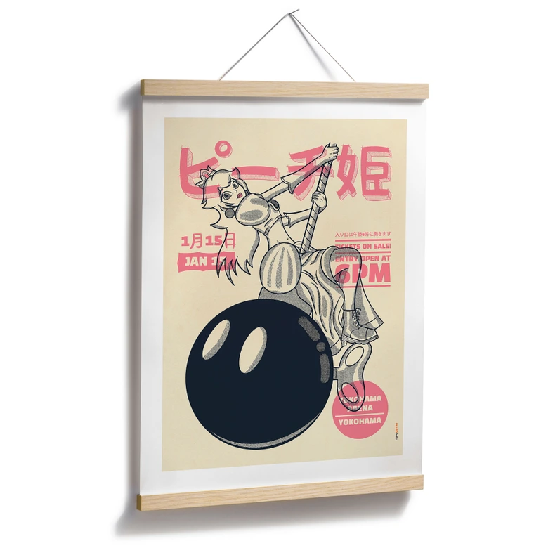 Plakat Miley Peach med nedrivningskugle - japansk - Gomes 