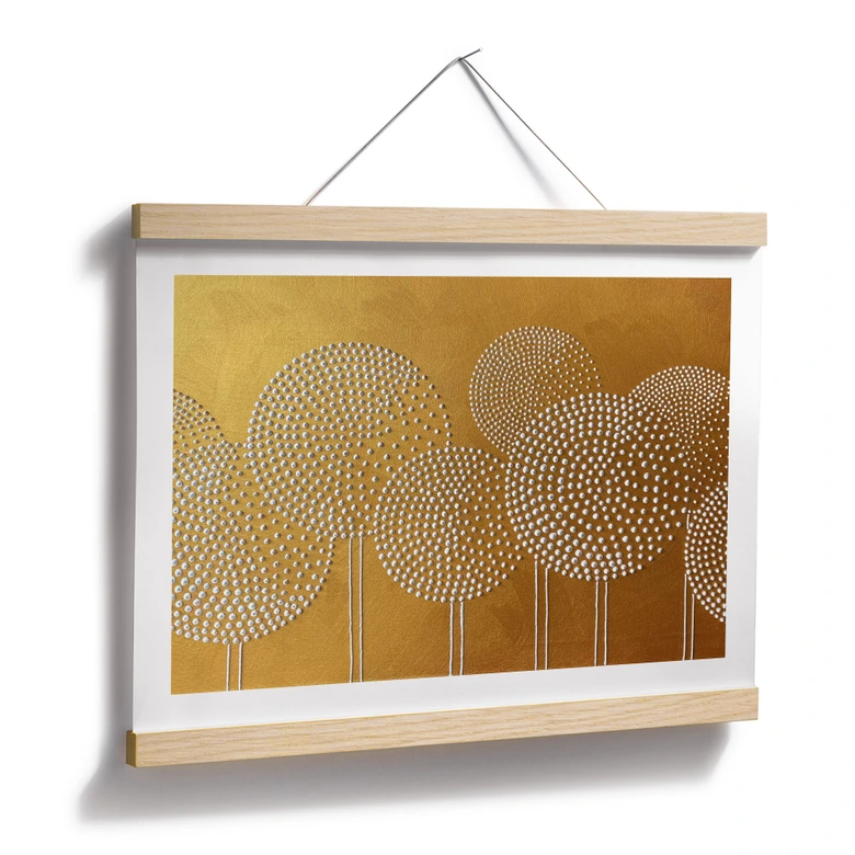 Poster Witte parelbloemen - Grande 