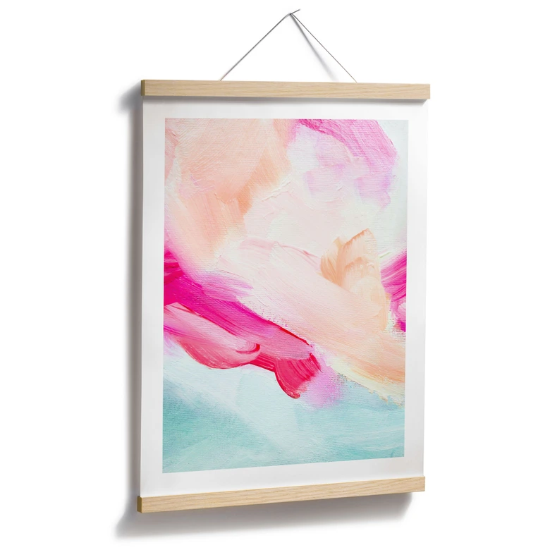 Plakat Penselstrøg i pink og turkis - Haniff 