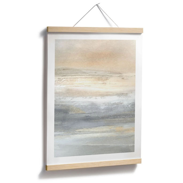 Poster Gold-graue Landschaft aus Pinselstrichen - Hobday 