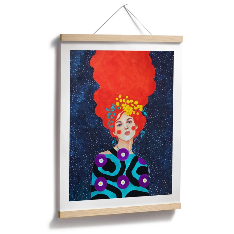 Poster Frau mit Blütenkranz im Haar - Hülya 