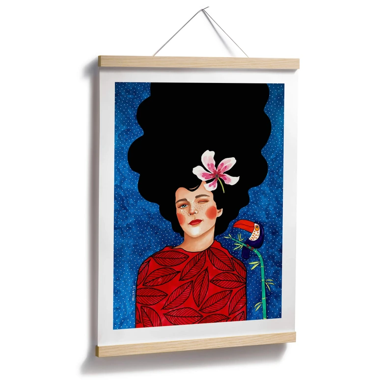 Poster Frau mit einem Augenzwinkern - Hülya 