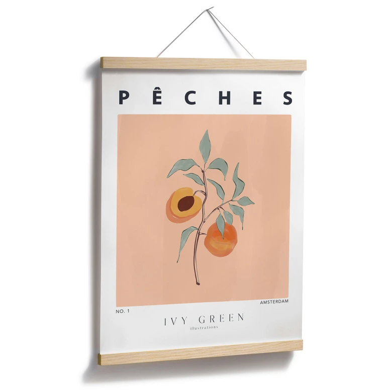 Poster Saftige Pfirsiche - Ivy Green Illustration 