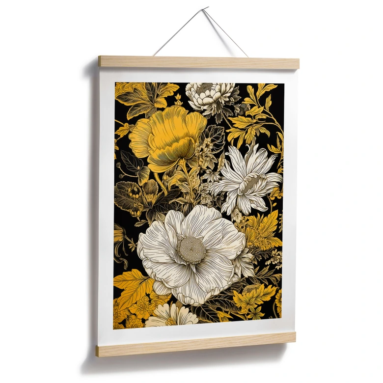 Blumen Poster - Blütenpracht in Ocker - Jaszke 