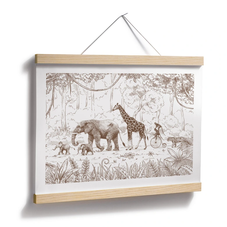 Plakat z paradą w dżungli ze zwierzętami - Kikki Belle 