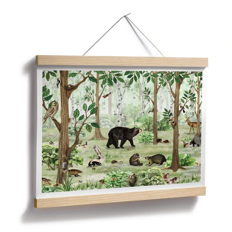 Poster Kikki Belle - Zoekplaatje in het Bos 