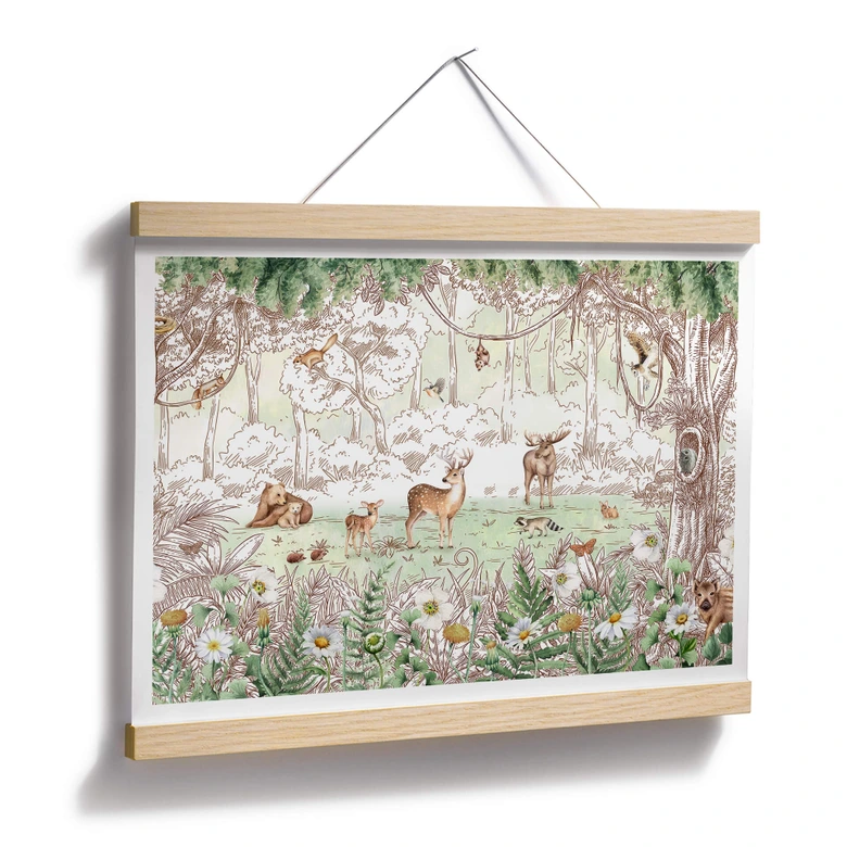 Barnaffisch Kikki Belle - Skogens vänner våren 