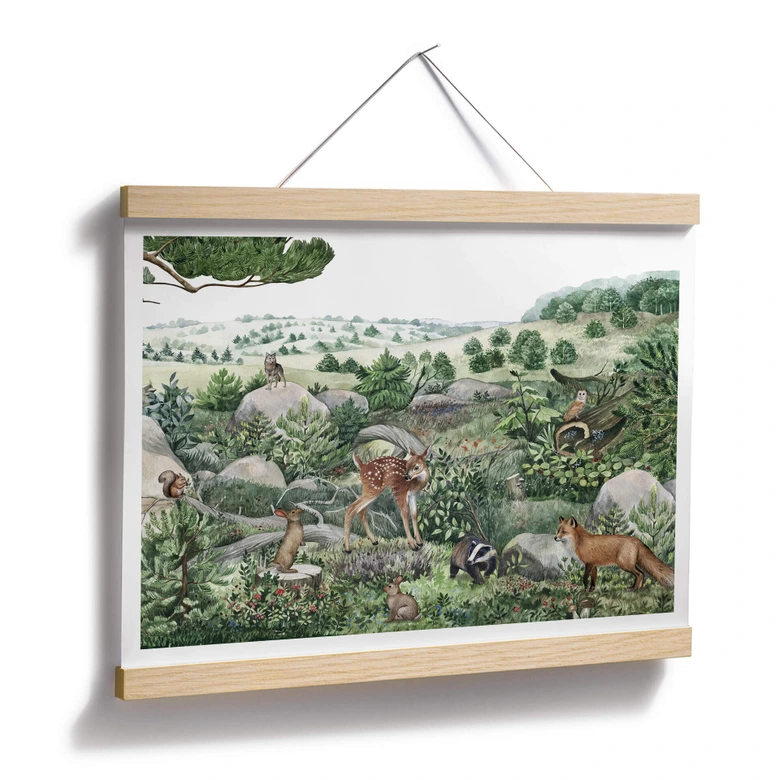 Poster Kikki Belle - balade en forêt 