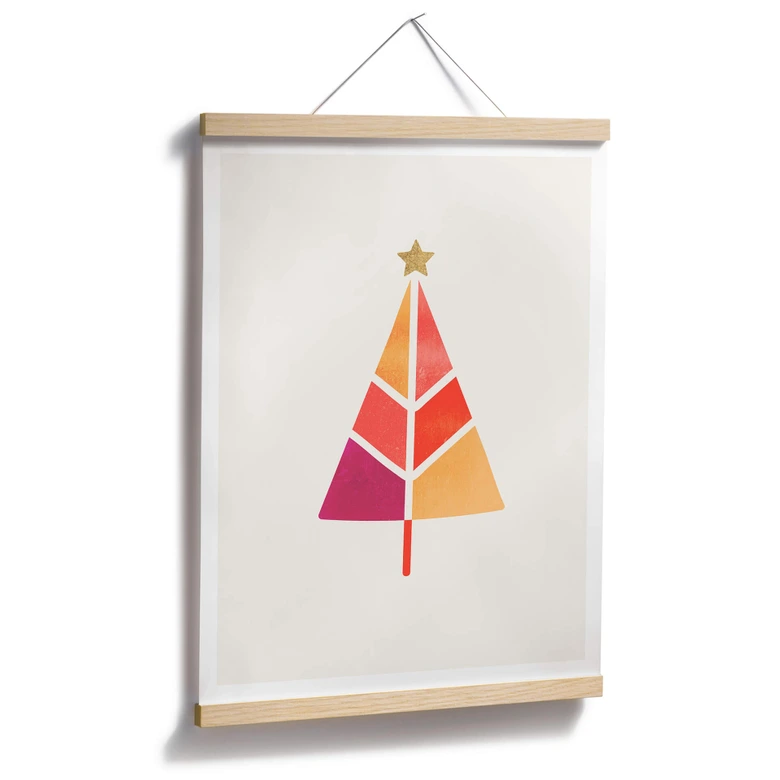 Poster Kubistika - Bunter Weihnachtsbaum 