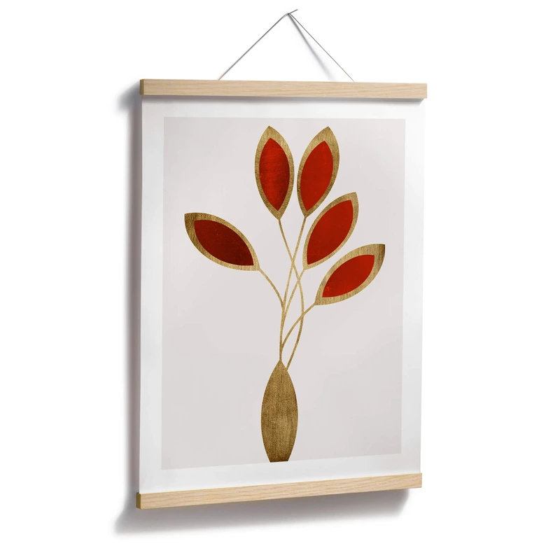 Plakat Kubistika - Cinco Red Gold 