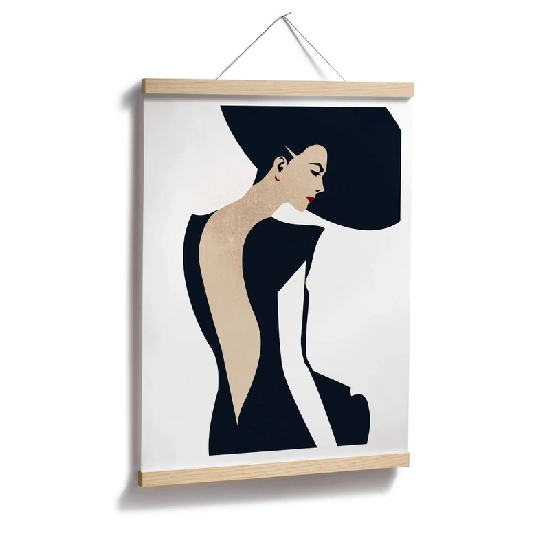 Poster Kubistika - Die Dame im schwarzen Kleid 