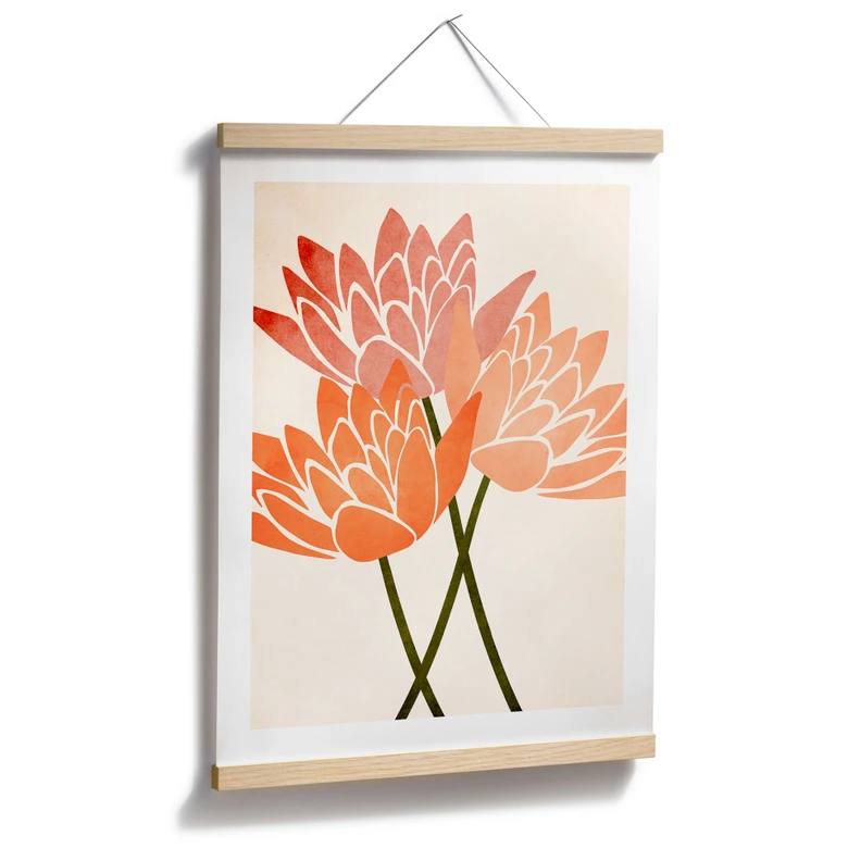 Poster Farbenfrohe Lotusblumen - Kubistika 