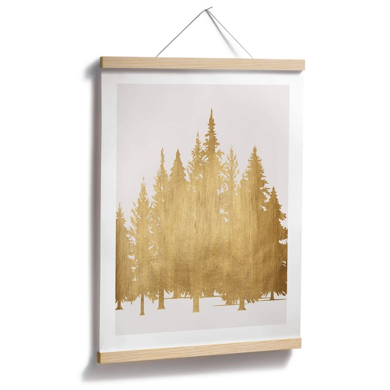 Poster Kubistika - Goldener Tannenwald 