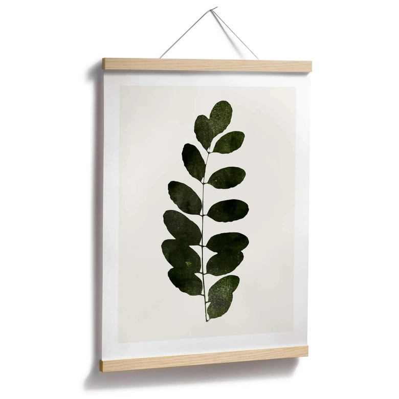 Póster Kubistika - Hojas verdes 