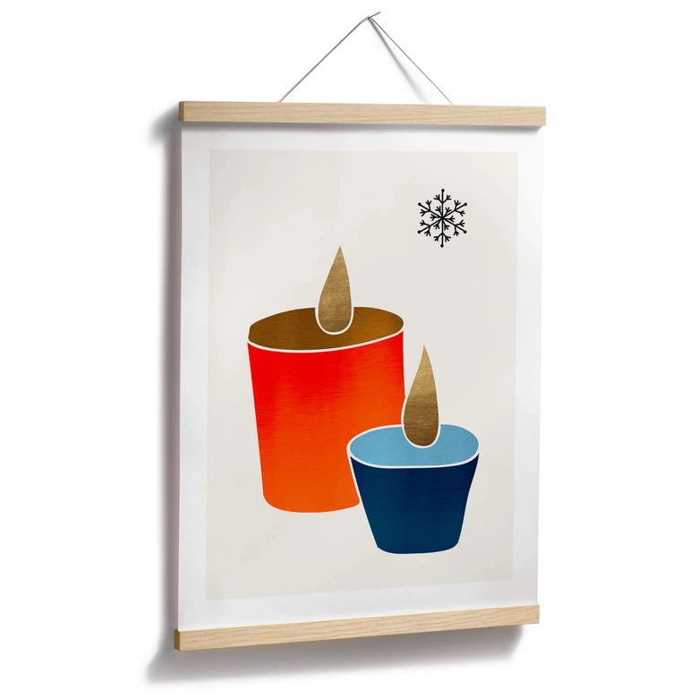 Poster Kubistika - Kerzen im Winter 
