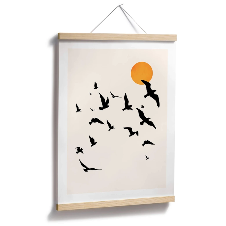 Poster Zugvögel auf dem Weg in den Süden - Kubistika 