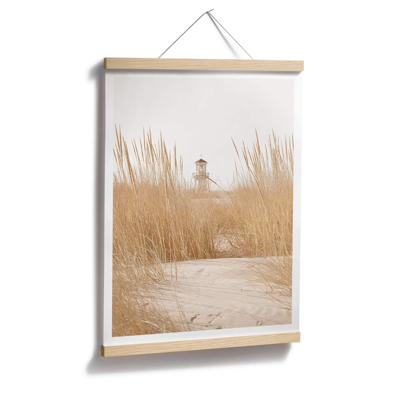 Poster Leuchtturm im Dünengras 