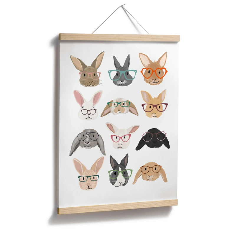 Poster Hasen mit Brillen - Melin 