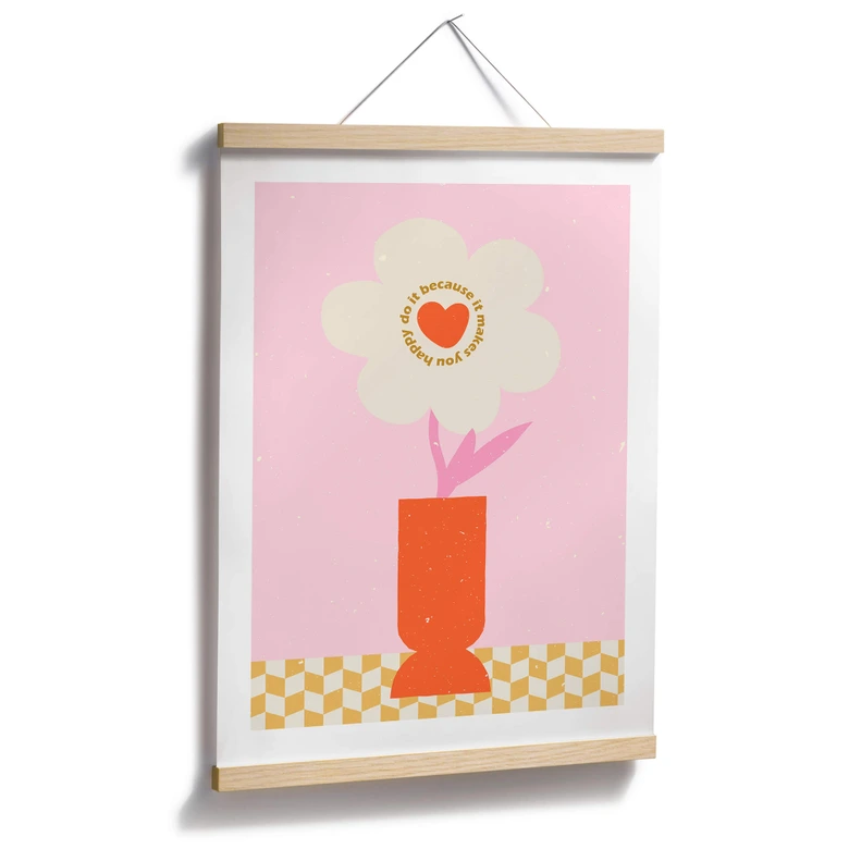 Poster NKTN - Retroblomma: Gör det för att det gör dig glad 