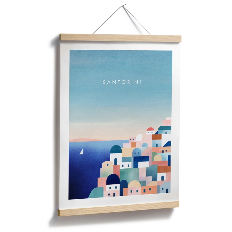 Póster casas de Santorini - Ríos 