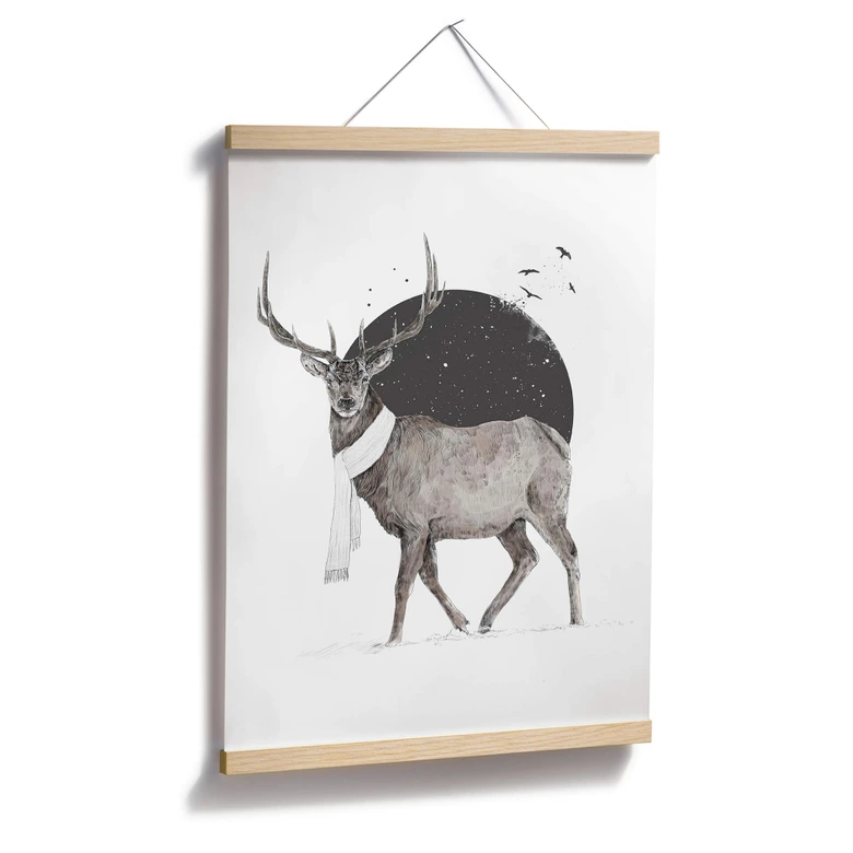 Poster Solti - Hirsch im Winter 
