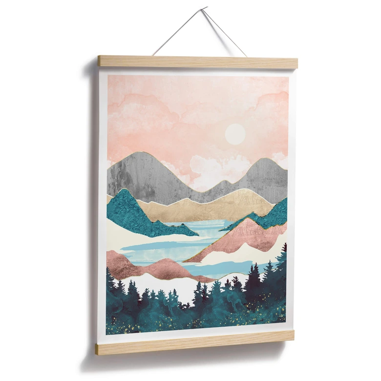 Poster SpaceFrog Designs - Sonnenaufgang am See 