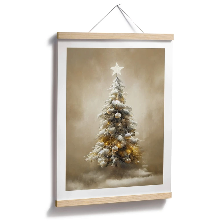 Poster Goldener Weihnachtsbaum - Treechild 