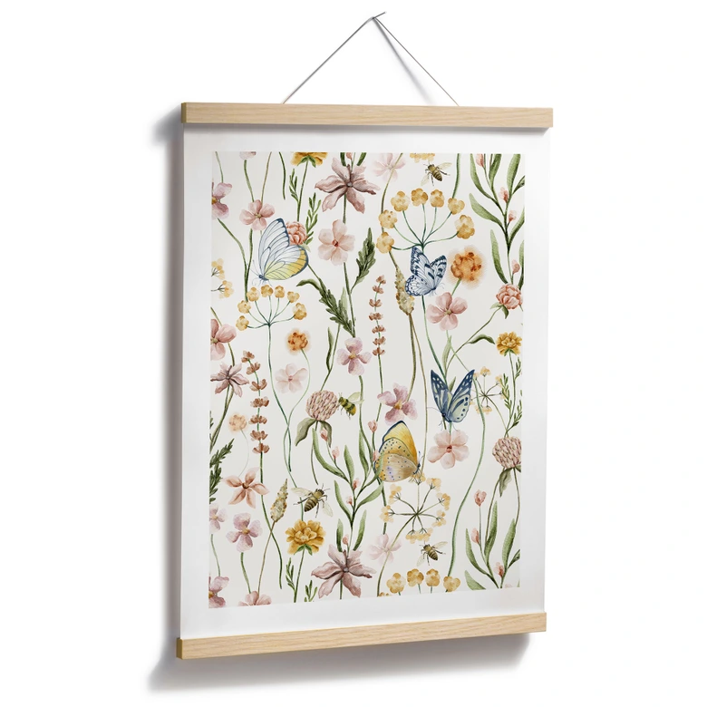 Poster Lenteweide met vlinders - UN Designs 