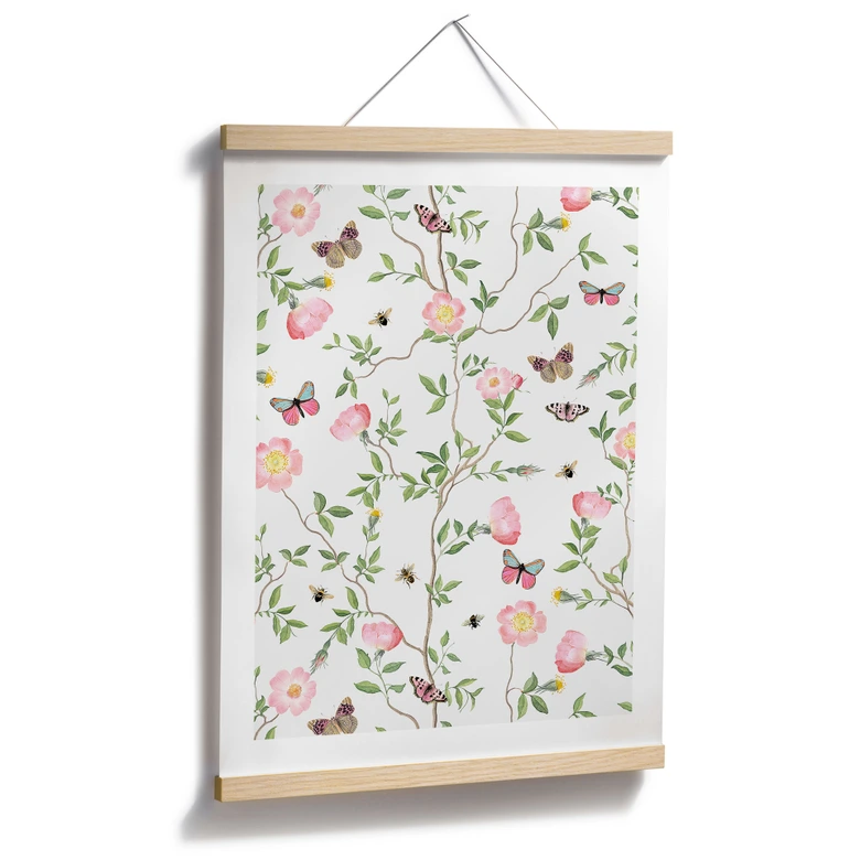 Poster Rosa Christrosen im Frühling - UN Designs 