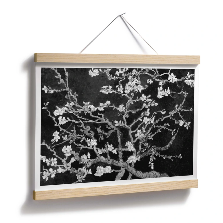 Poster van Gogh - Fleur d’amandier - noir 