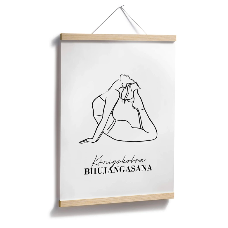 Poster Yoga - Königskobra Line Art 